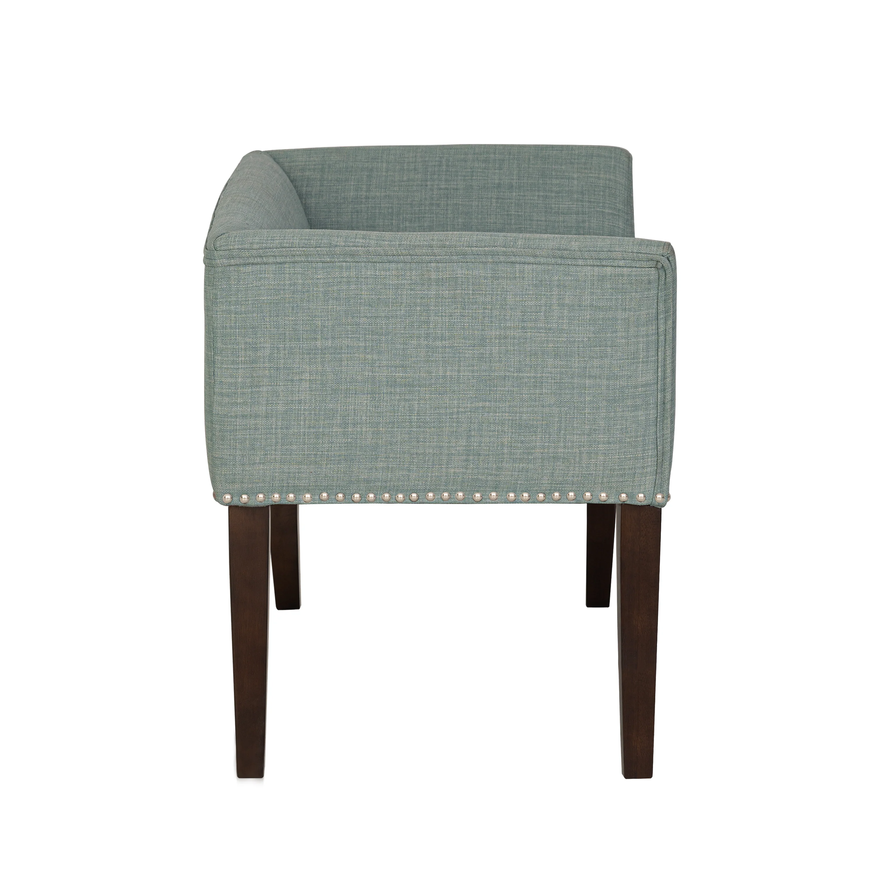 Welburn 49.5" Upholstered Bench with Back & Wood Legs - Image 21