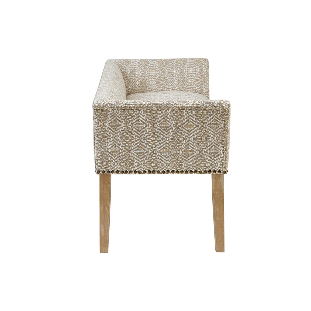 Welburn 49.5" Upholstered Bench with Back & Wood Legs - Image 76
