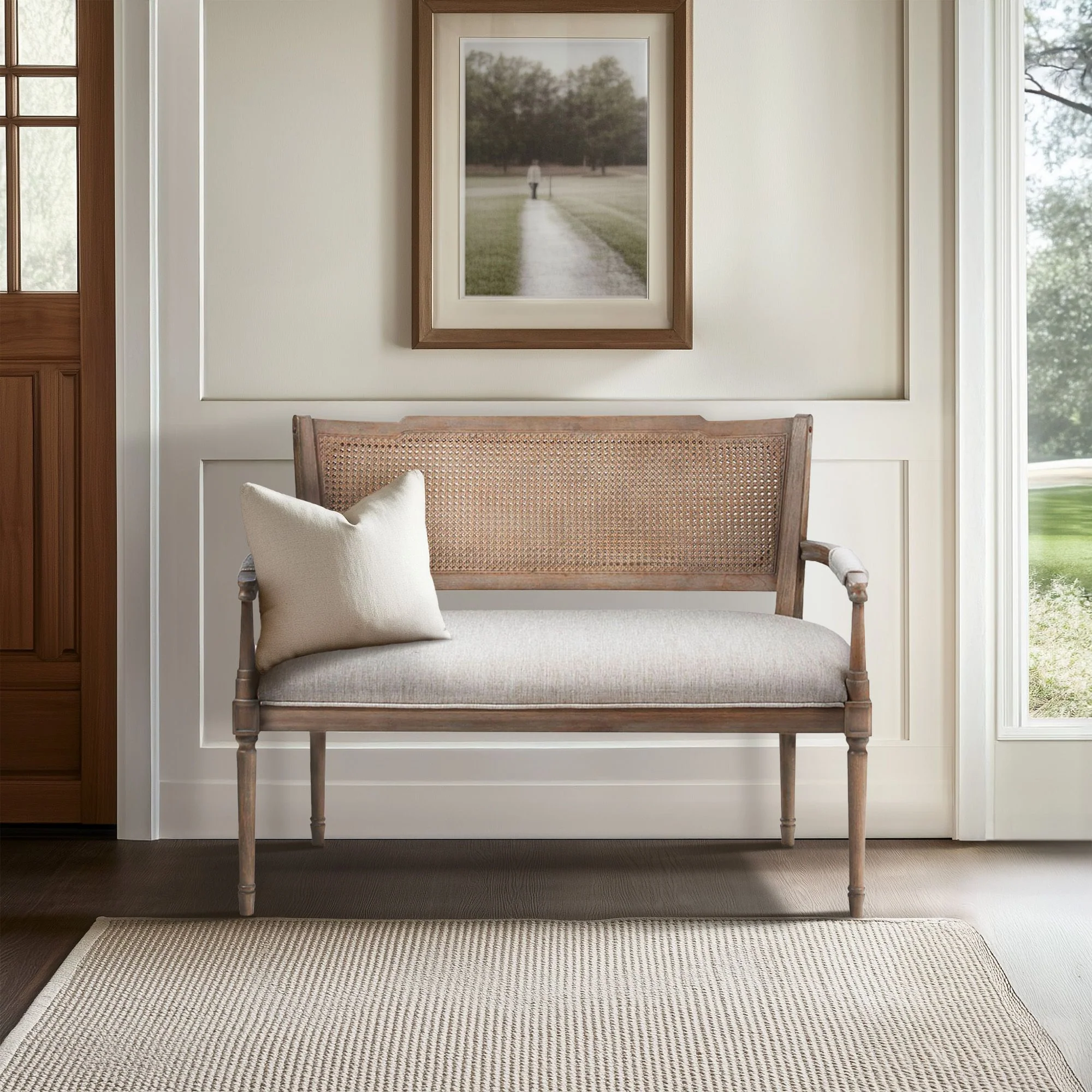 Willshire Rattan Shield-Back Settee - Image 2