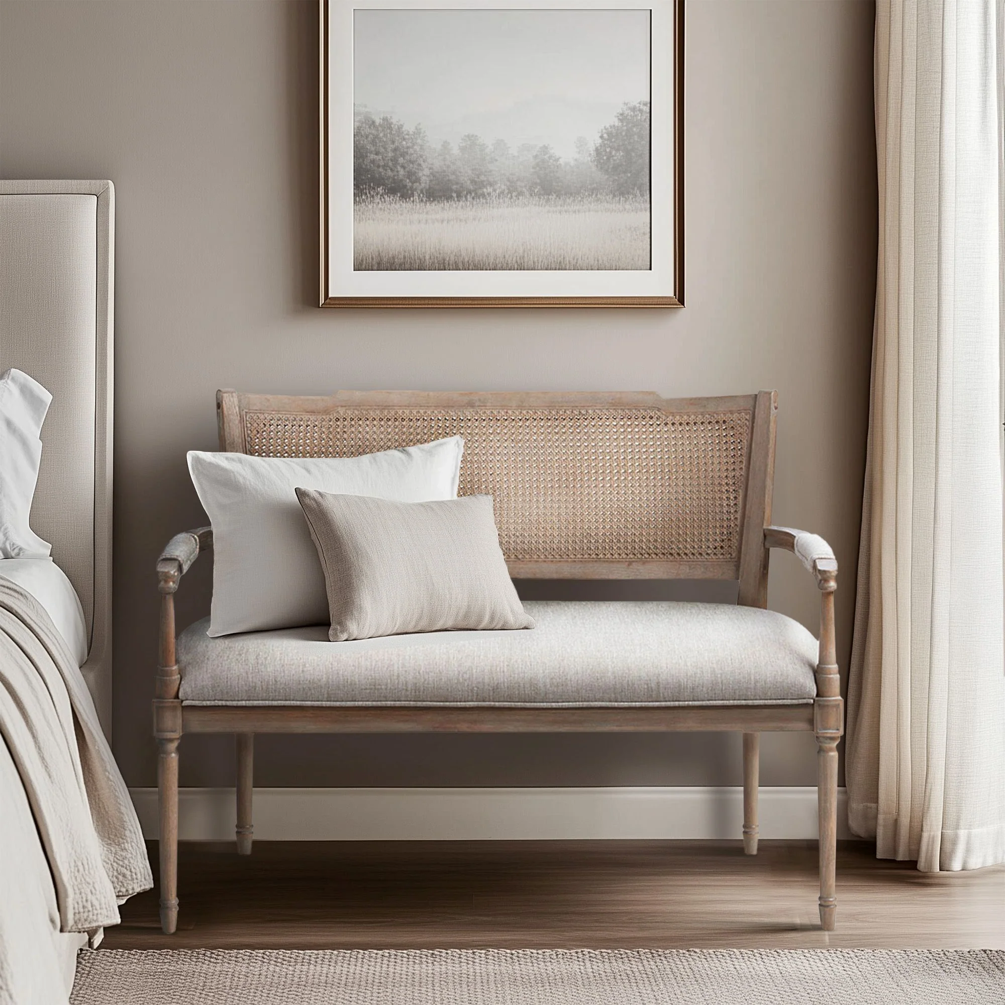 Willshire Rattan Shield-Back Settee - Image 3