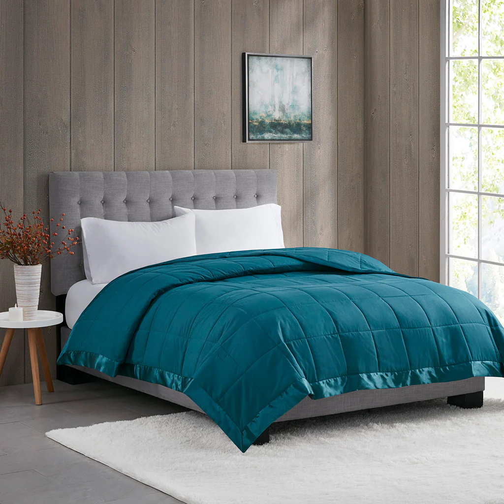 Windom Lightweight Down Alternative Blanket with Satin Trim - Image 2
