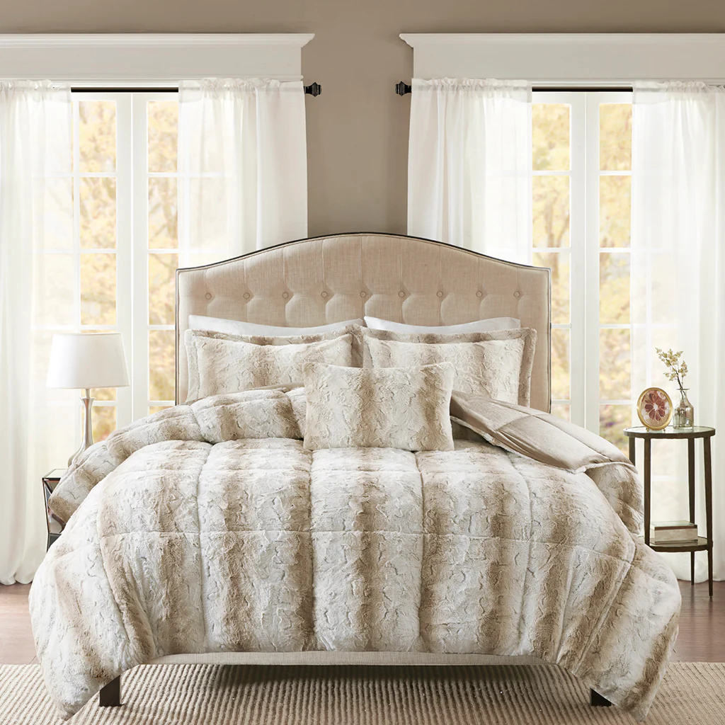 Zuri 4-Piece Faux Fur Comforter Set - Image 20