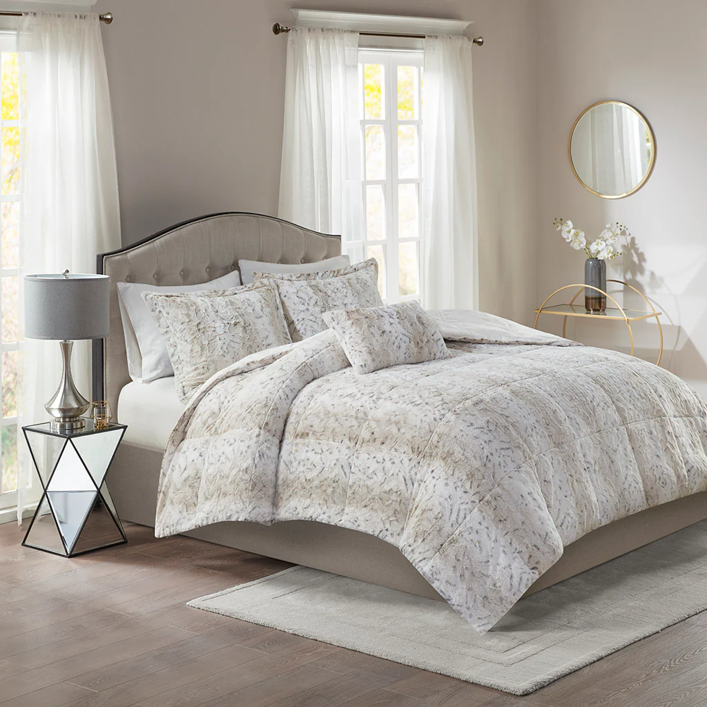 Zuri 4-Piece Faux Fur Comforter Set - Image 3