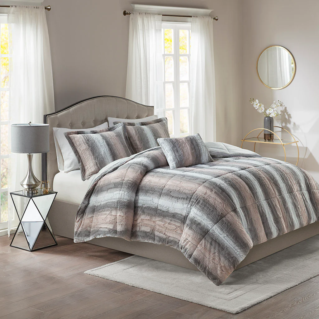 Zuri 4-Piece Faux Fur Comforter Set - Image 4