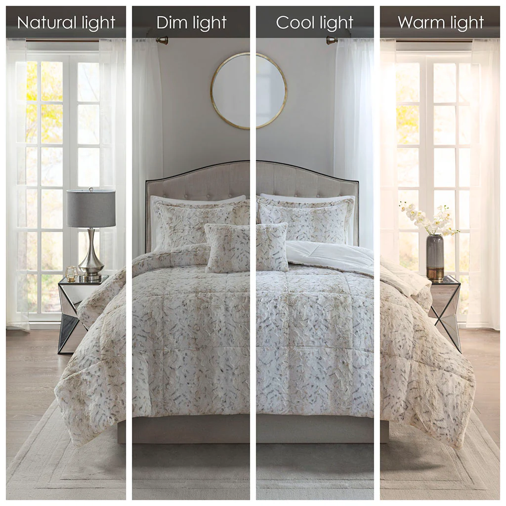 Zuri 4-Piece Faux Fur Comforter Set - Image 41