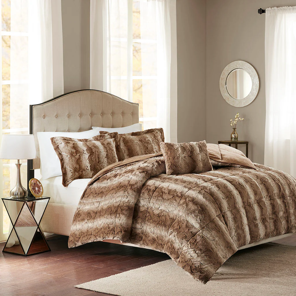Zuri 4-Piece Faux Fur Comforter Set - Image 5