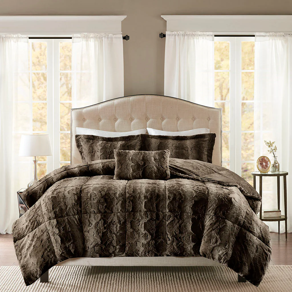 Zuri 4-Piece Faux Fur Comforter Set - Image 9