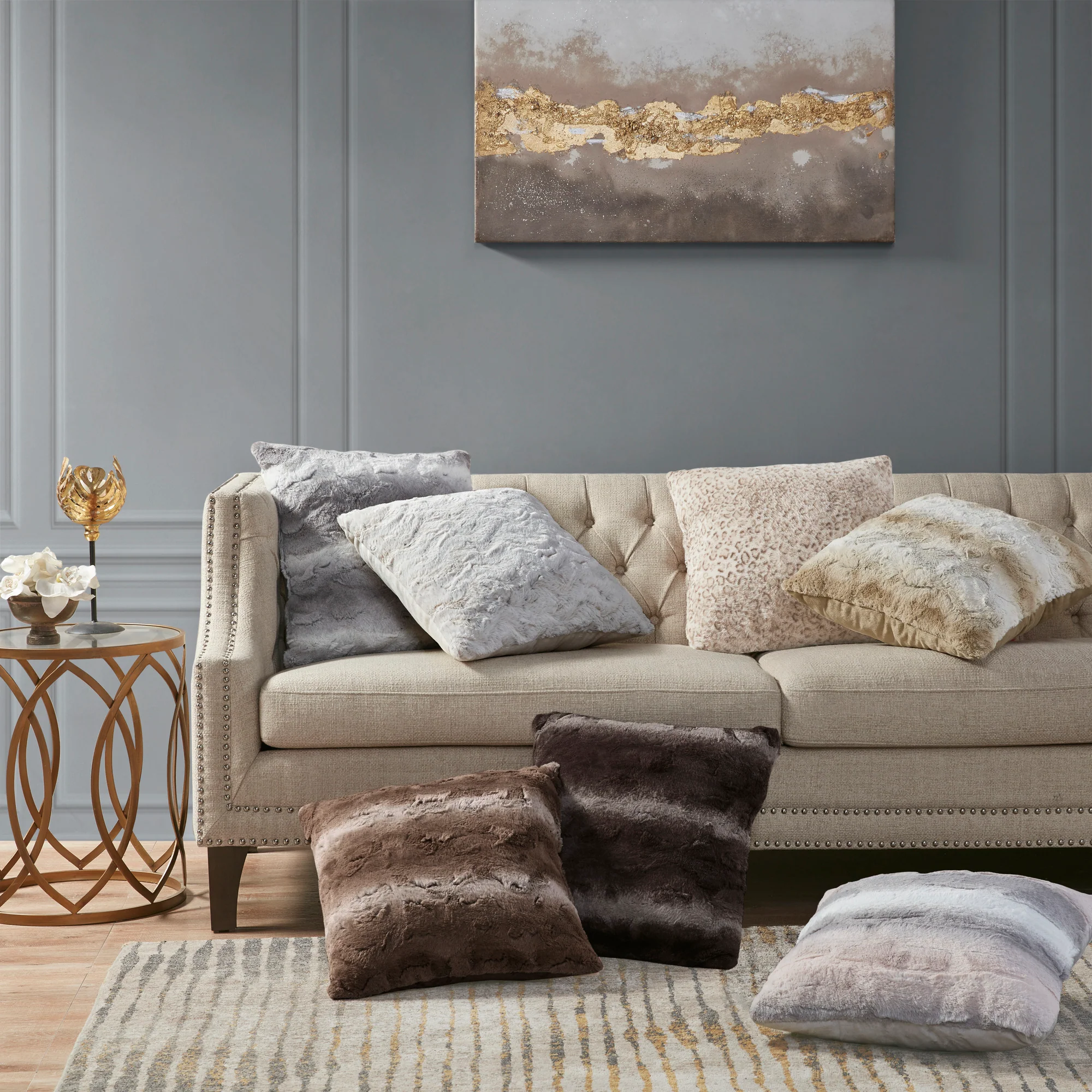 Zuri Faux Fur Square Pillow - Image 9